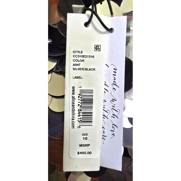 Alice +Olivia Rubi Metallic Paillette-Embellished Miniskirt Black/Silver… - Picture 11 of 11